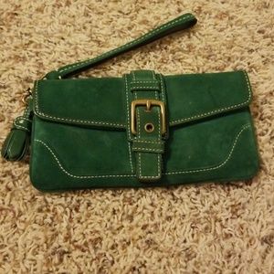 Coach Green Wristlet